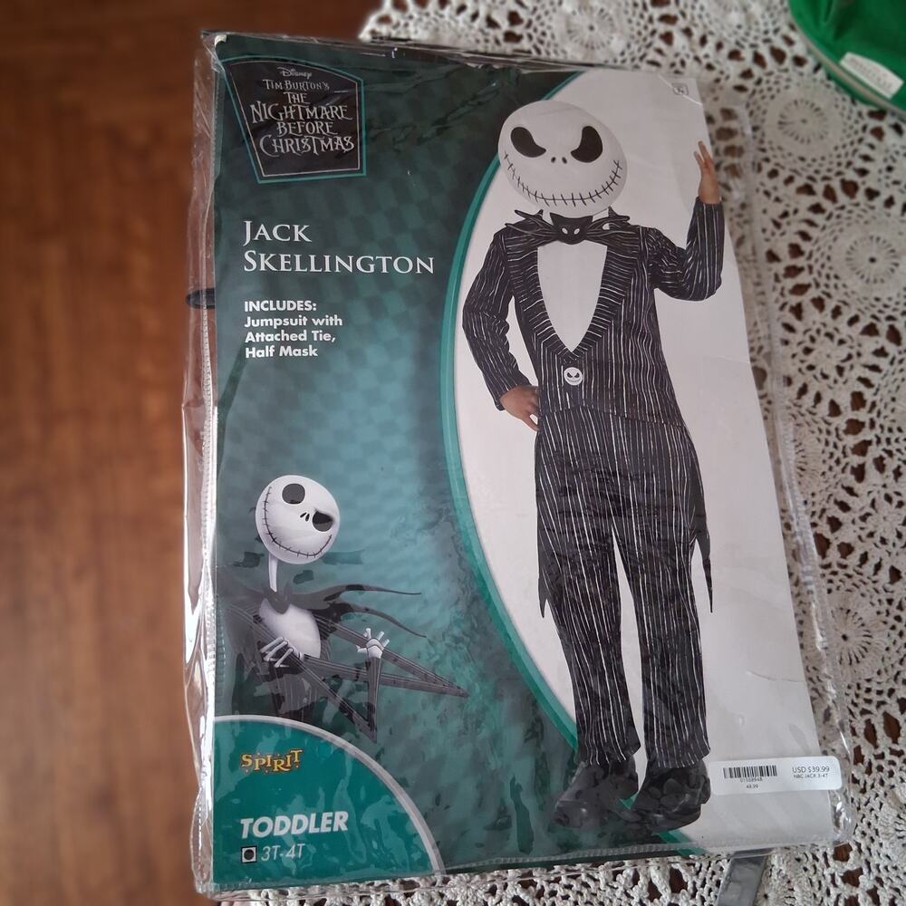 Spirit Halloween Jack Skellington costume 3t 4t  Nightmare Before Christmas